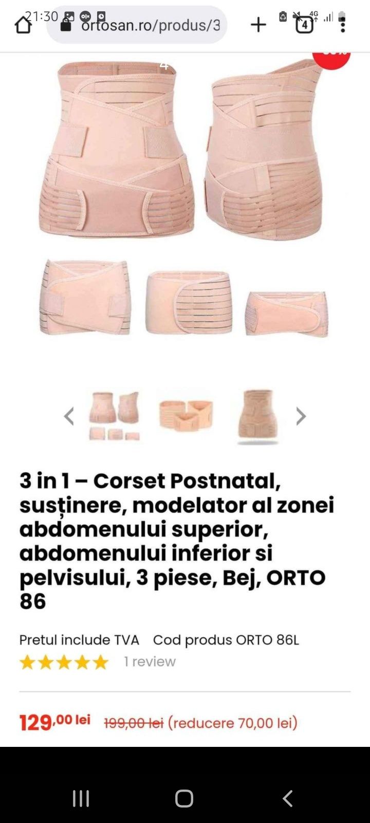 Centura/corset postnatal