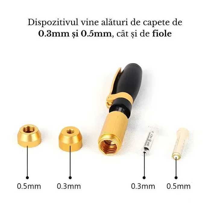 Hyaluron Pen nou + 2 cartuse (0.3 & 0.5 ml) | buze, riduri