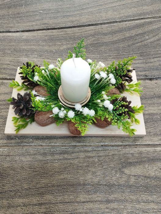 Коледни свещници ръчно изработени