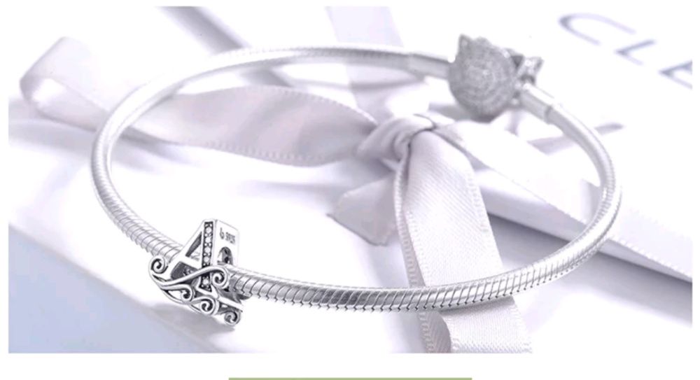 Талисман подходящ за гривна Пандора от А-Я 925 сребро