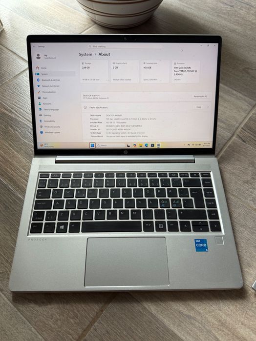 Laptop Hp Probook I5 1135G7 16Gb Ram 256Gb ssd generatia a 11 a