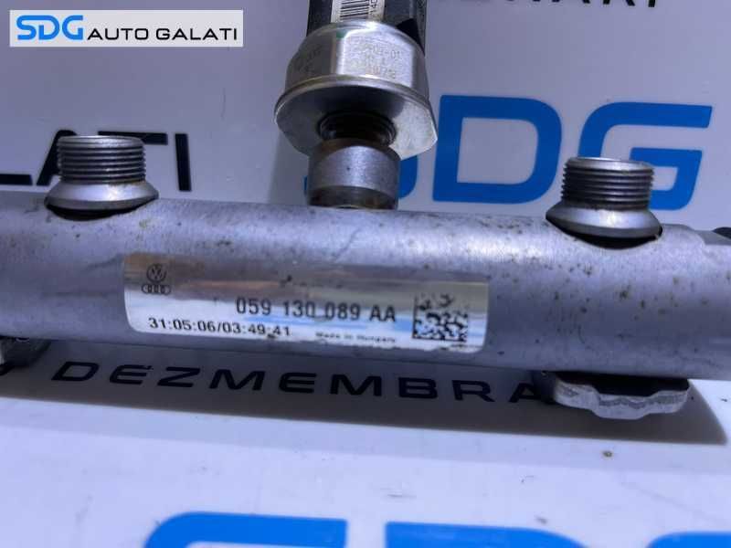 Rampa Presiune Injectoare Stanga cu Senzor Regulator Audi A6 C6 2.7 TDI V6 BPP BSG 2005 - 2011 Cod 059130089AA 059130758E [D0366]