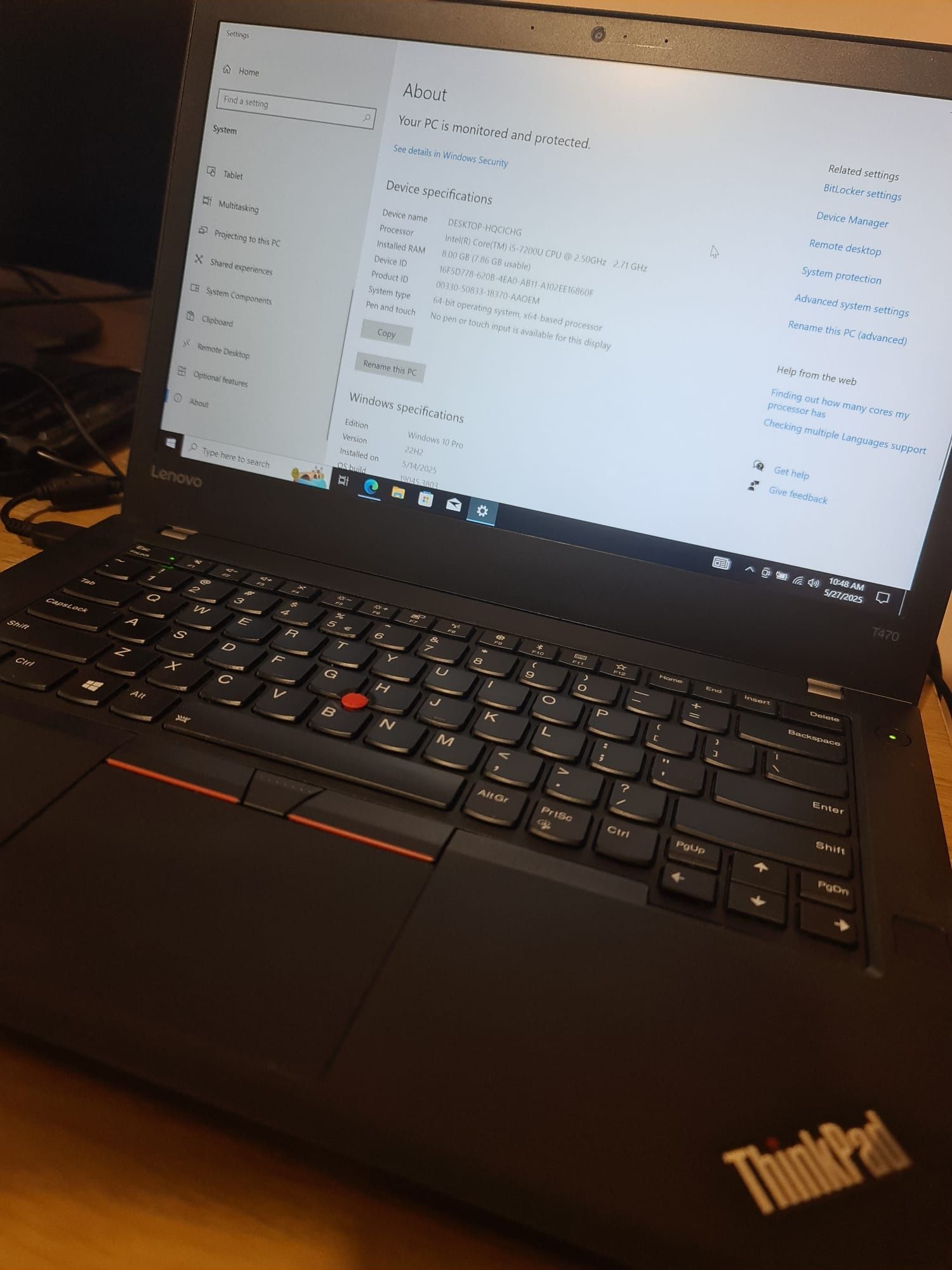 Lenovo t470 Thinkpad i5