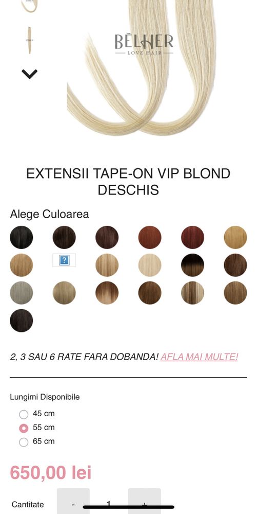 Extensii de par tape on 55 cm Vip Triplu Volum