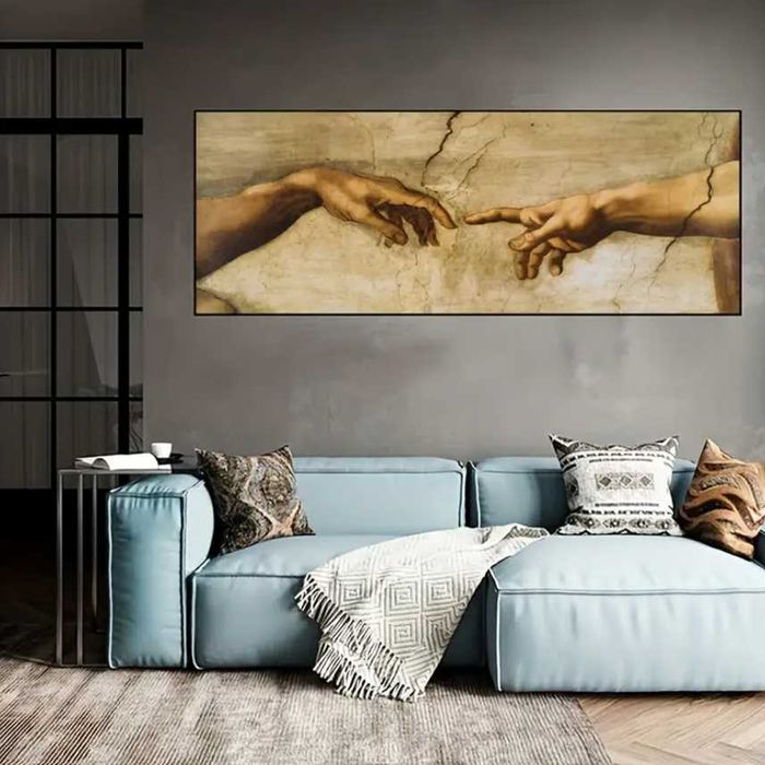 Tablou canvas poster Facerea lui Adam – 150x50 cm, orizontal/landscape
