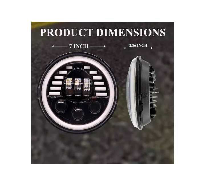 LED фар лампа халоген 12V-24V, 7 инча, 18см