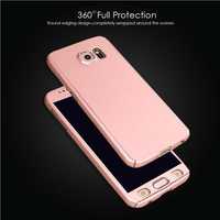 Husa 360 grade pentru Samsung A5 2017 ROSE-GOLD cu folie de protectie