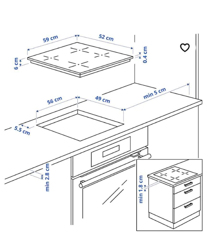 Plită pe inducție nouă Grundad Ikea consum redus de energie