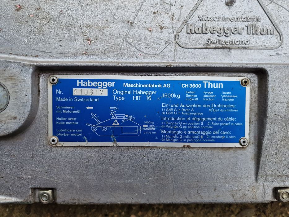 Macara HABEGGER HIT 16, troliu cablu
