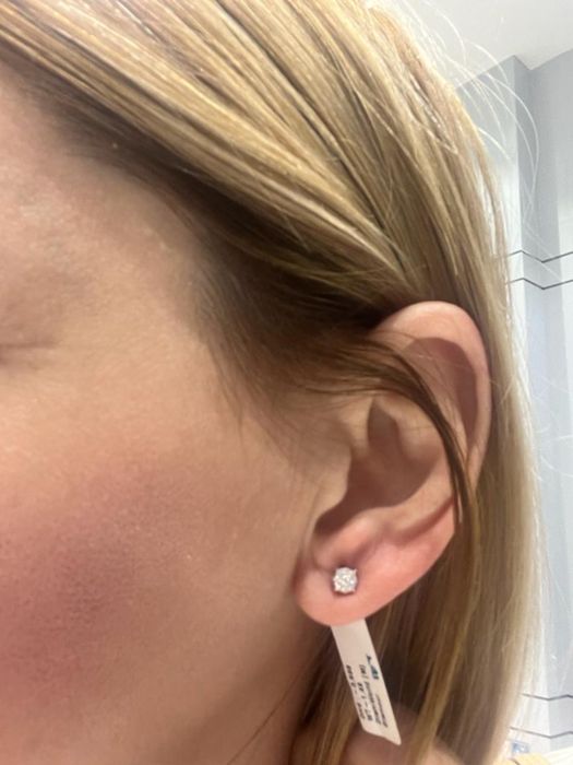 Cercei aur alb 18 kt cu diamante