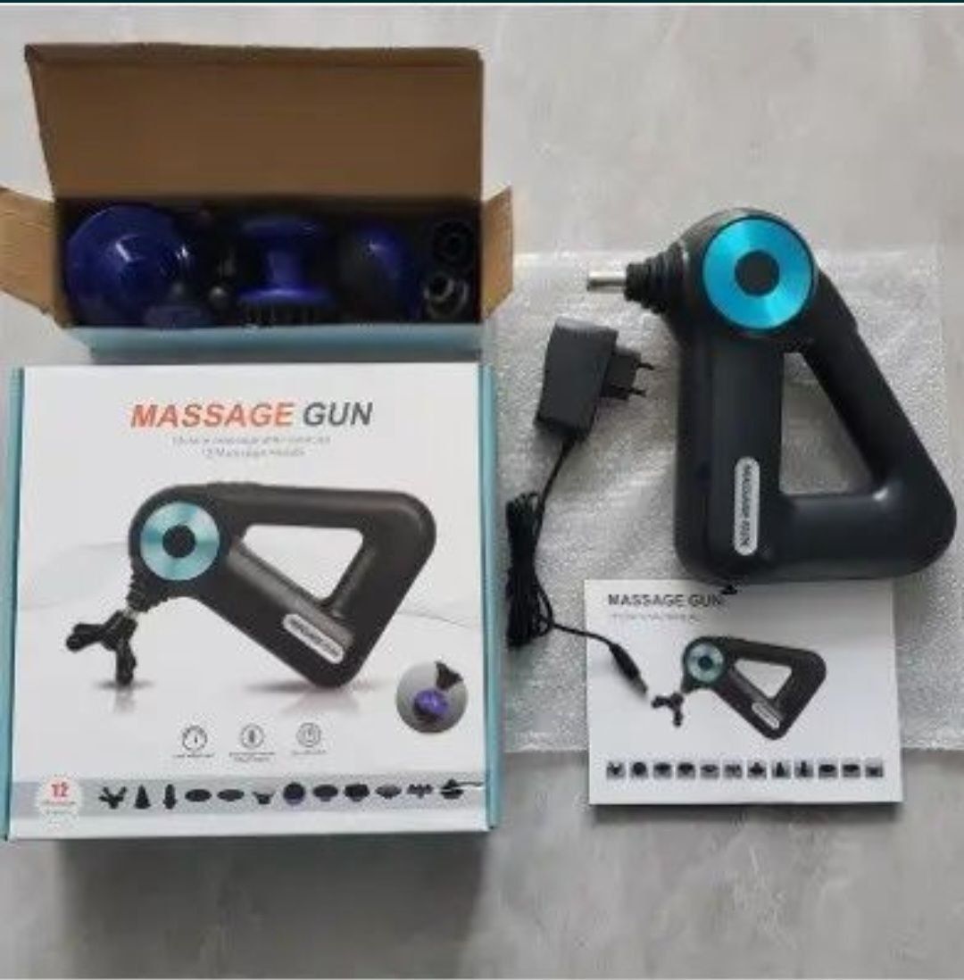 Ударный массажер Massage Gun Sk-8890 массажный пистолет c 12 насадками