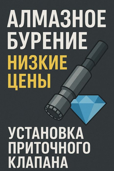 Алмазное бурение/сверление демонтаж/резка проемов