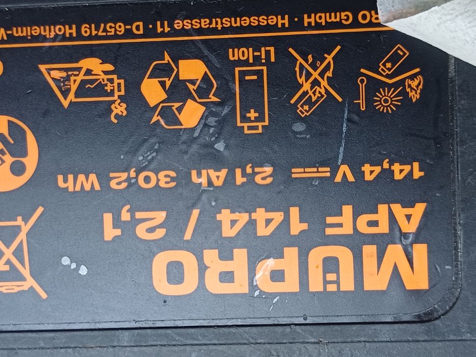 Baterie Kress APF 144 / Müpro APF 144 / 2,1A - 14,4 Volt Li-Ion