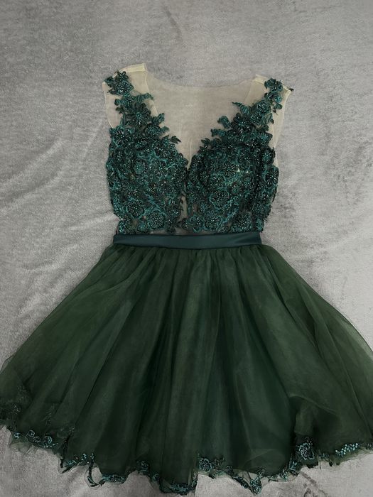 Rochie culoare verde padure
