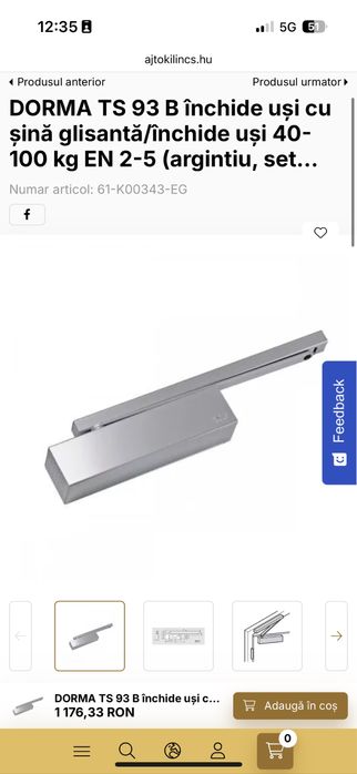 Vand amortizor usa Dormakaba TS93B