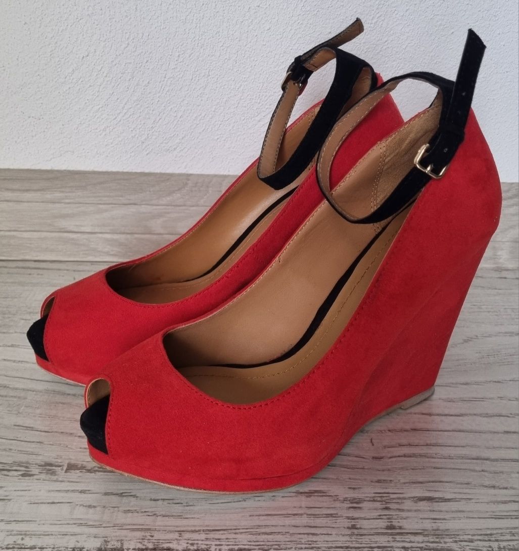 Sandale wedge, Zara, marime 37