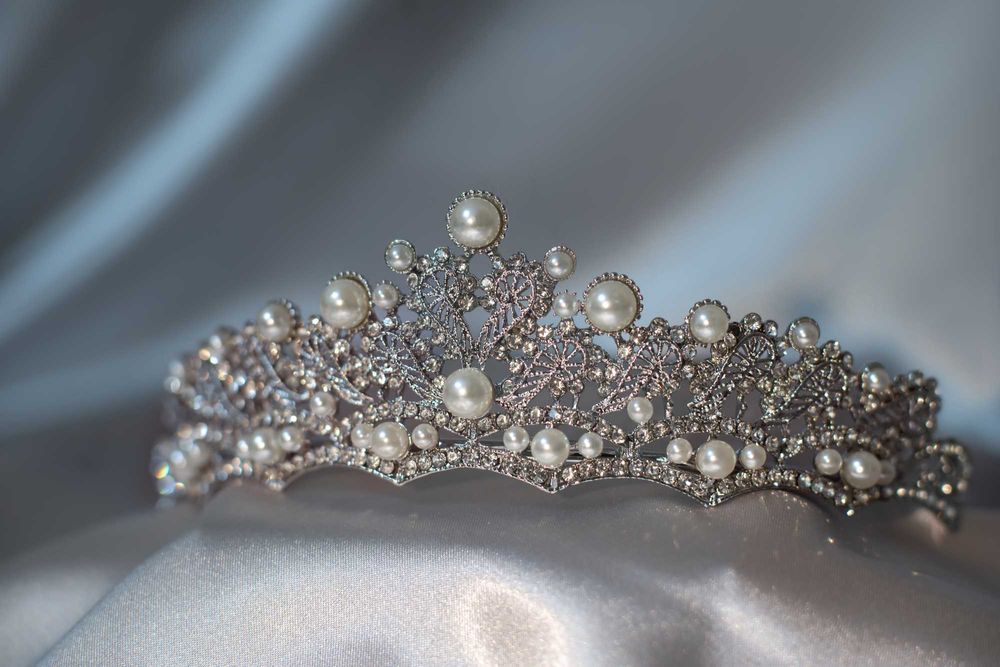 Филигранная жемчужная диадема. Корона на свадьбу.