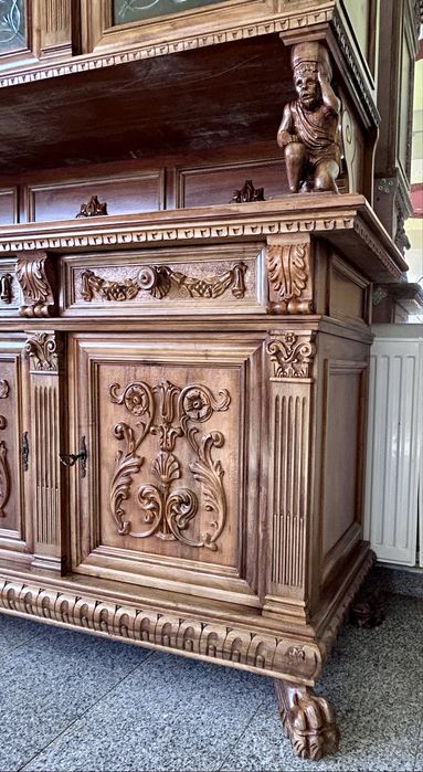 Vitrina biblioteca  baroc din lemn masiv