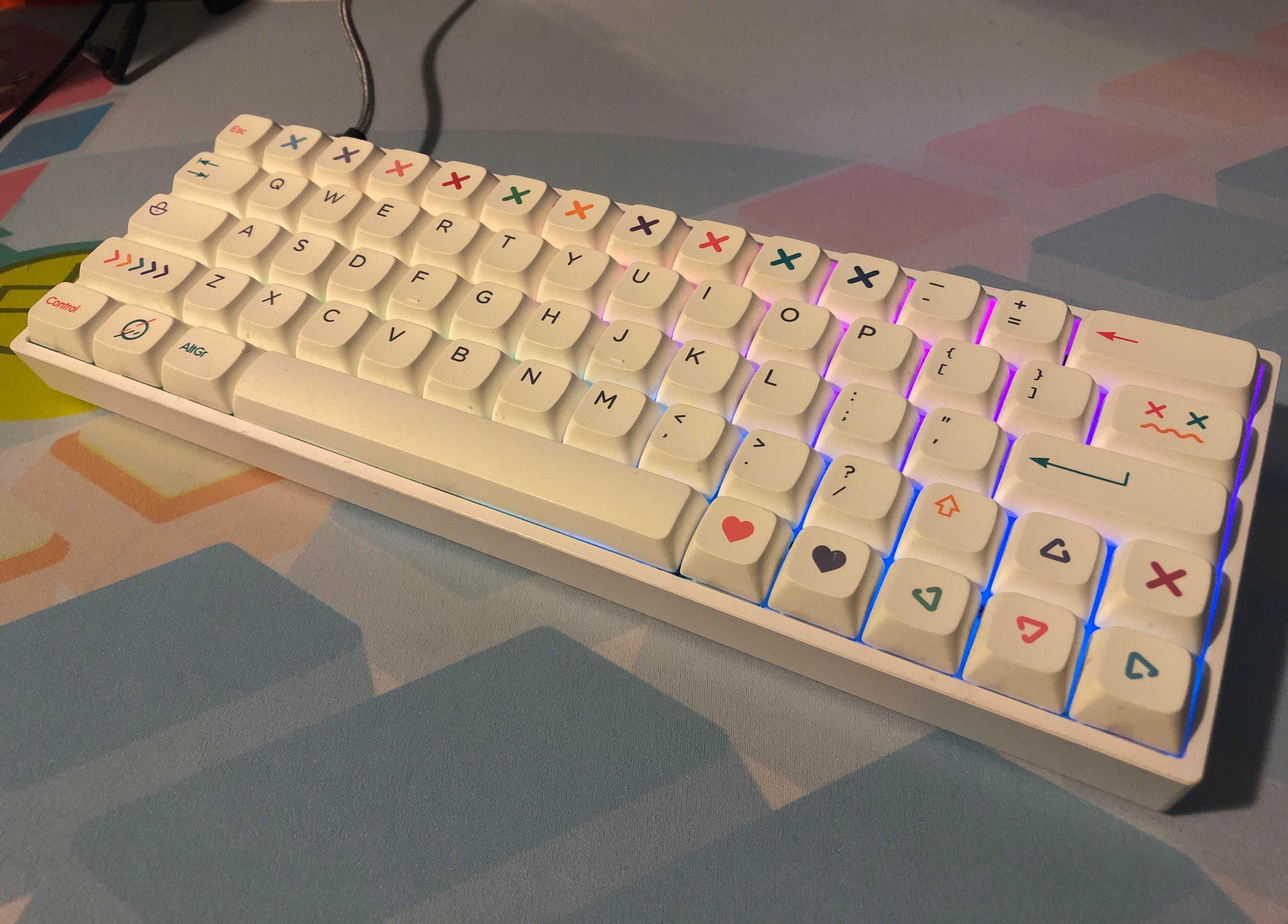 Набор из 181 кейкапов PBT Crayon Pure White Keycaps Set для клавиатуры