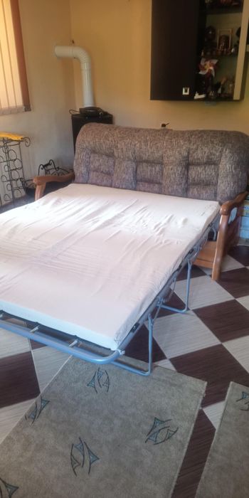 Canapea lemn masiv, 3 locuri, extensibila