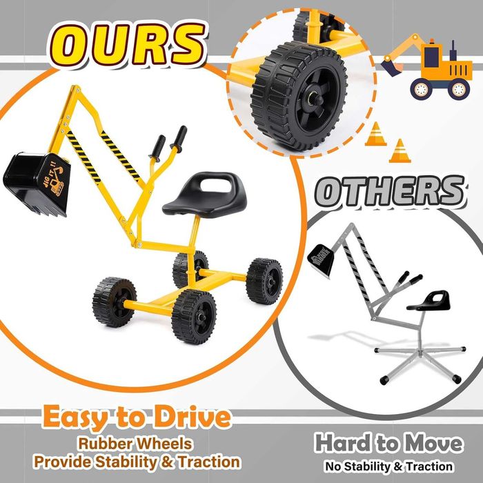 Играчка-багер за деца 3-8 години, играчка за пясък,аксесоари, до 45 кг