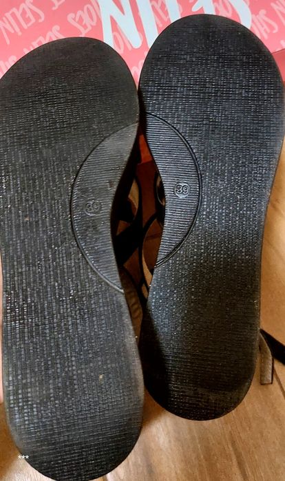 Черни сандали на висока платформа, 39