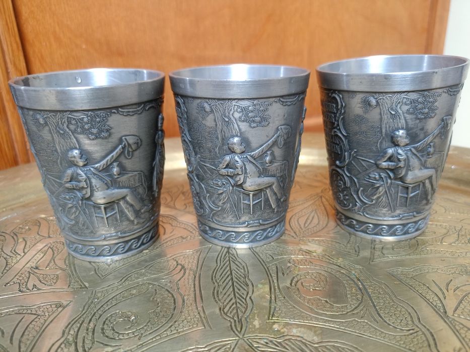 Немски чаши от цинк- 3 бр.