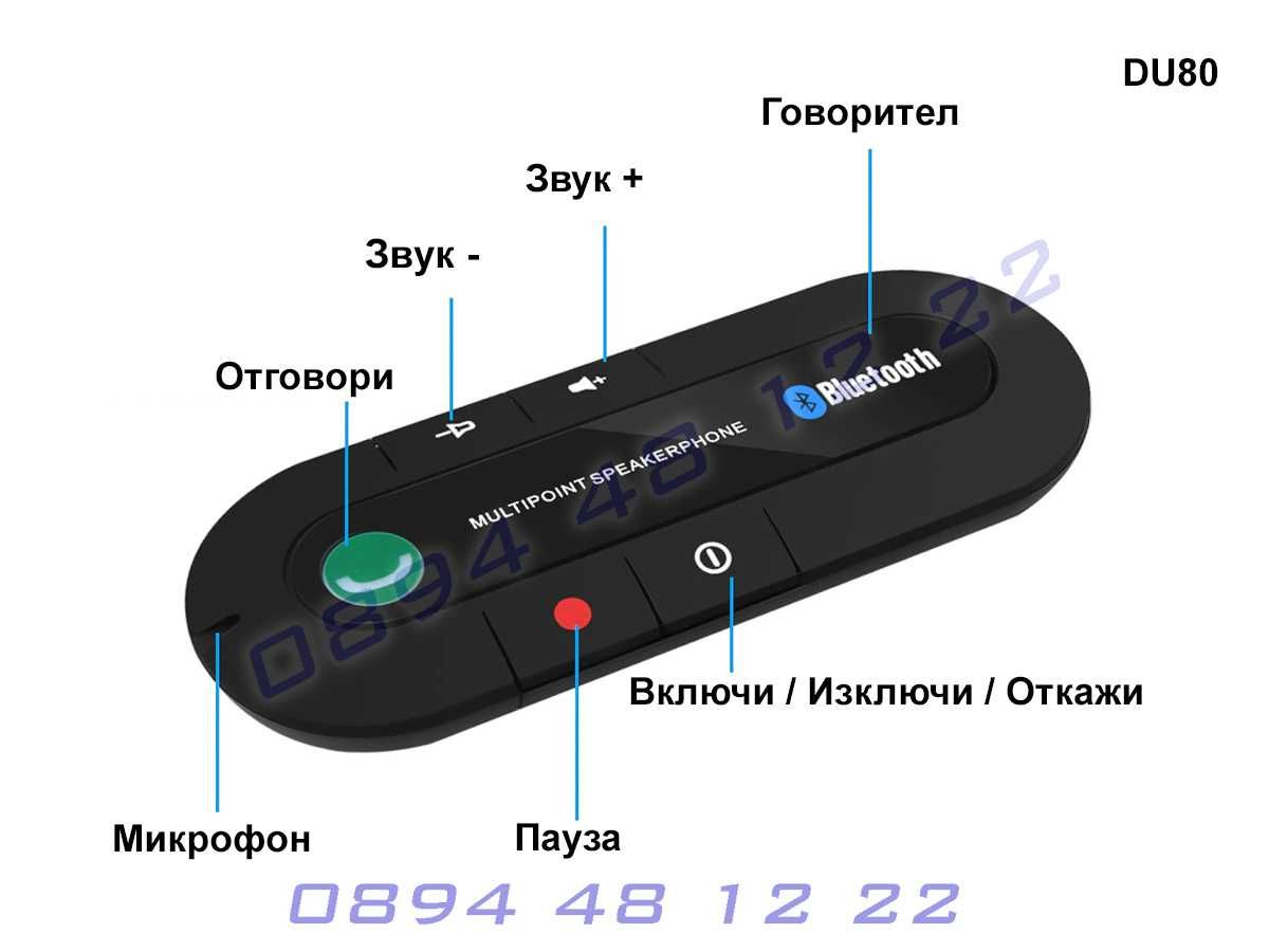 Bluetooth Handsfree Блутут Хендсфри Високоговорител Кола Автомобил