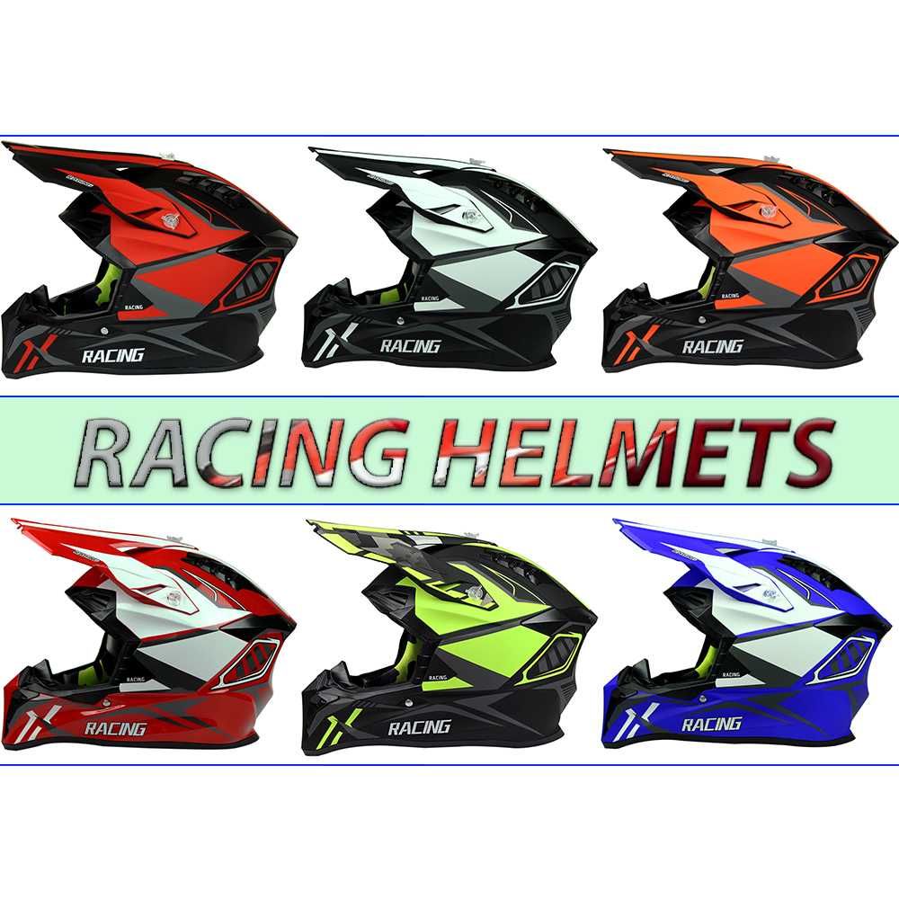 Кросова каска RACING, Full Face, DOT, Размер: S; M; L; XL - Вело, Мото