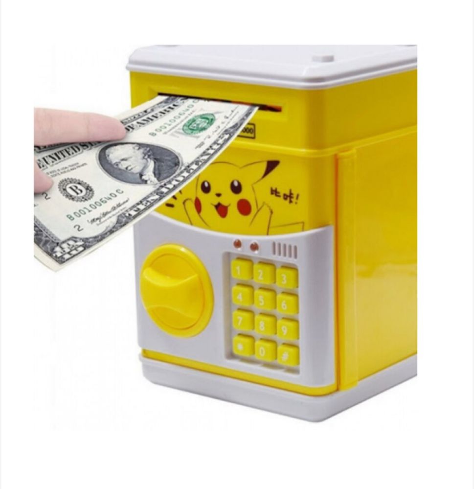 Pusculita Interactiva cu motive Pokemon, pentru copii, cu functie ATM