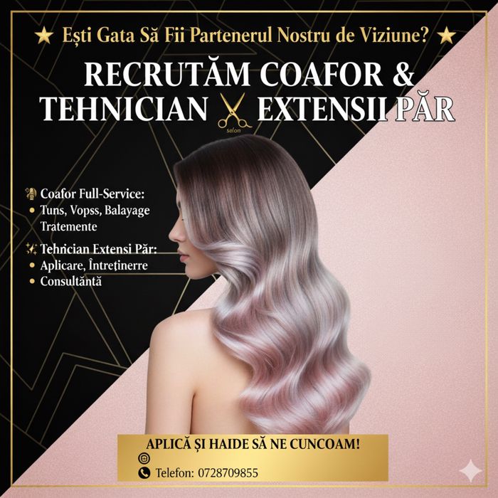Cautam coafeza si tehnician aplicare extensii par