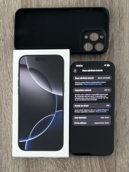 Telefon mobil Apple iPhone 16 Pro Max, 256GB, 5G, Black Titanium