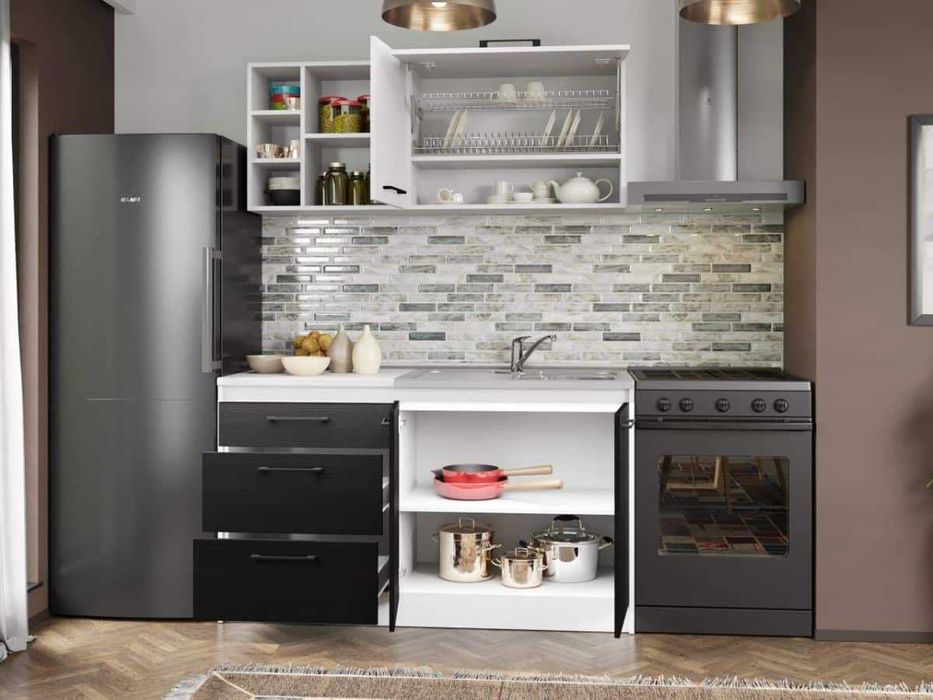 Set Mobila Bucatarie Mina Yang 140 Ferrara/Alb C128