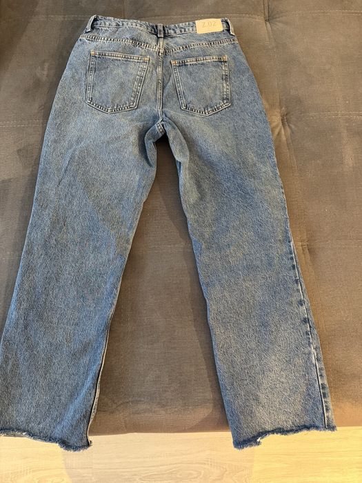 Jeans Zara Straight drepti talie inalta