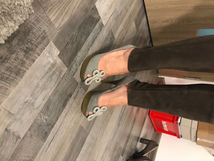 Pantofi gri piele naturala intoarsa