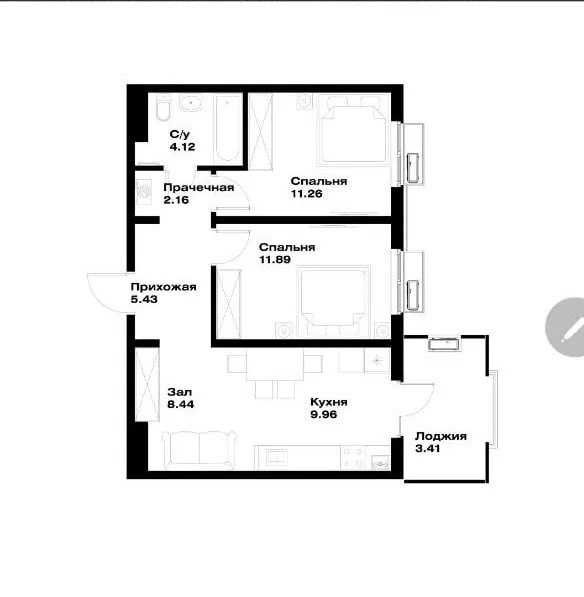 ;Мирабад‼️O'zmakon 3ком квартира 56м2 White boxУзбум улФаргана йули
