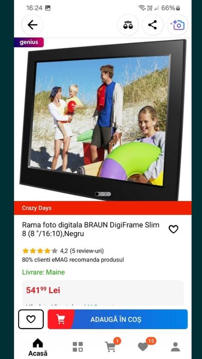 Doar azi Vand rama foto digitala BRAUN redare foto și audio-video
