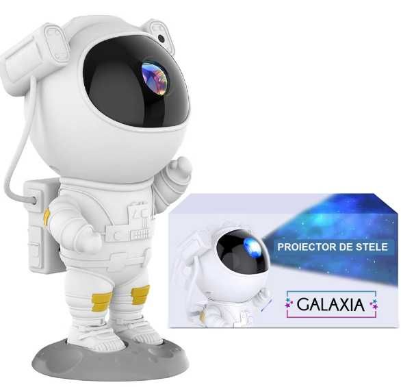 Proiector de stele Astronaut, GALAXIA®, reglare 360,Alb