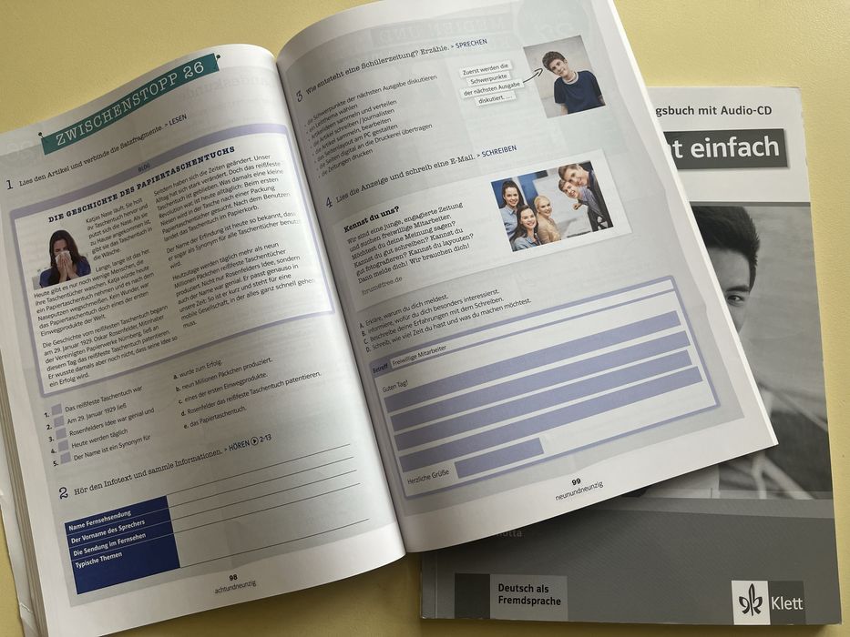 Учебник и учебна тетрадка по Немски език, издателство Klett