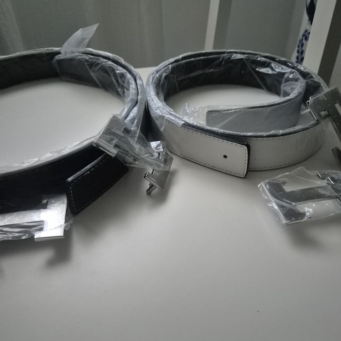 curea hermes alb/negru