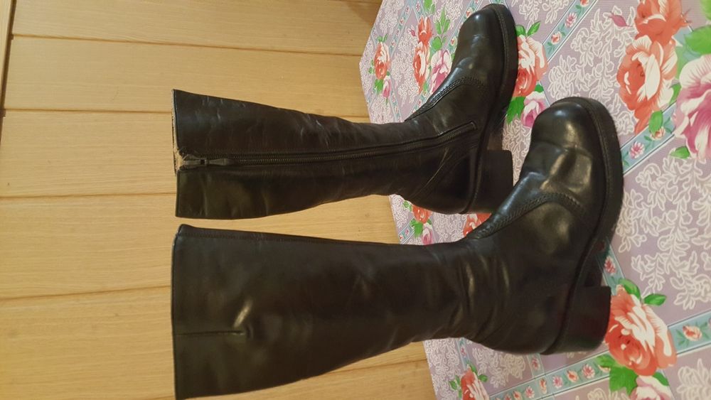 Cizme fetițe, înalte, de piele