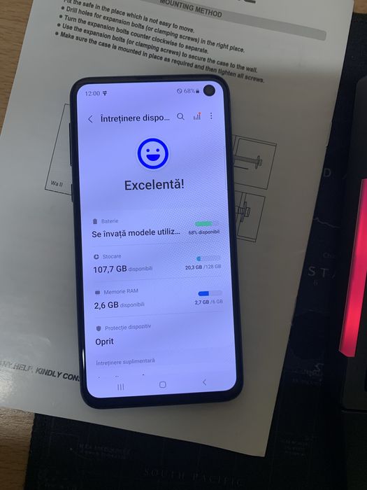Samsung Galaxy S10e, 128gb, 6gb ram, stare perfecta de functionare