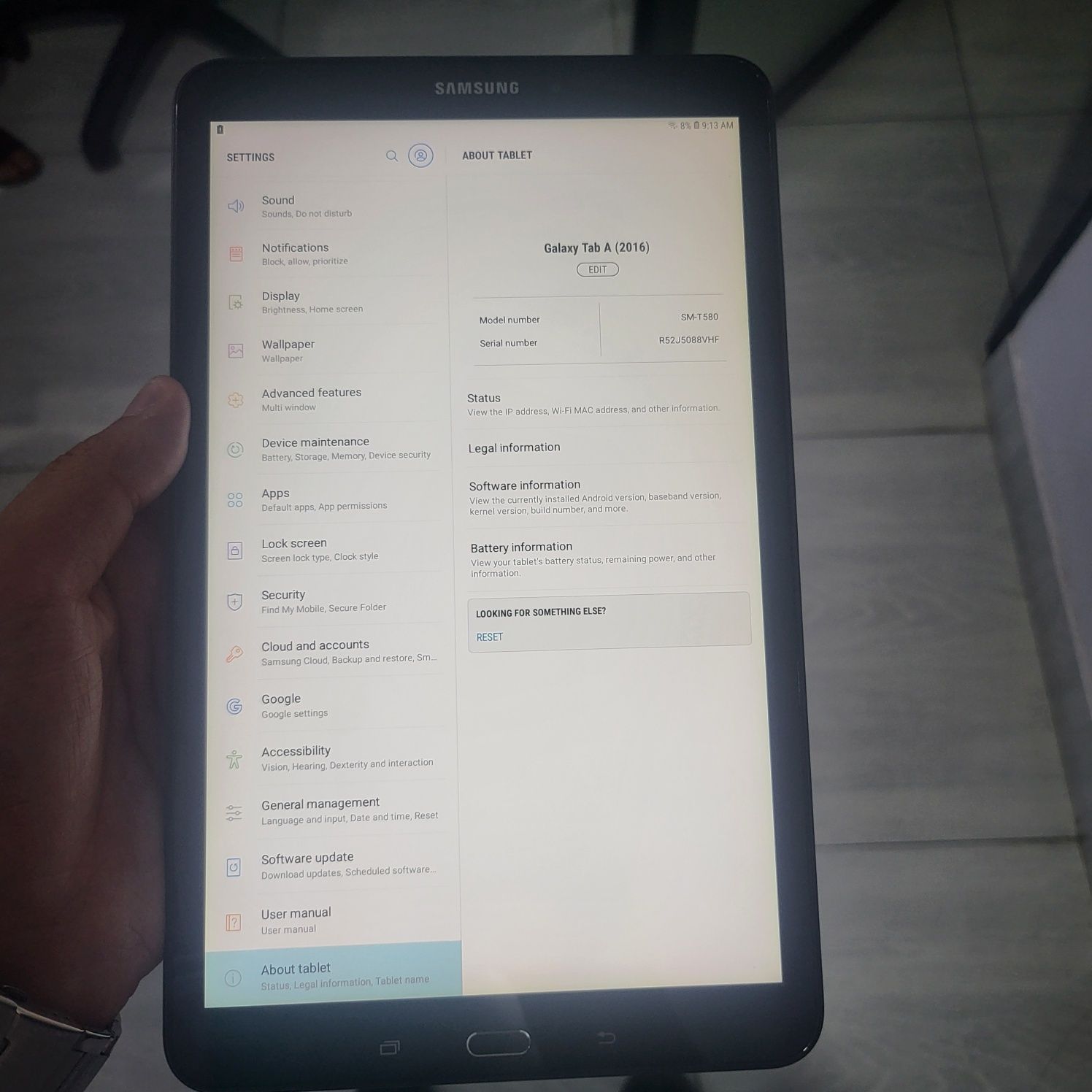 Tab A 2016  T580