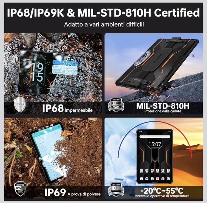 Tableta gaming rugged Oukitel RT8 2025 SIM 4G - sigilata