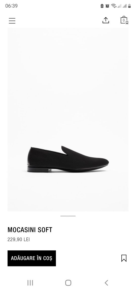 Mocasini noi ZARA MEN, piele intoarsa marimea 41