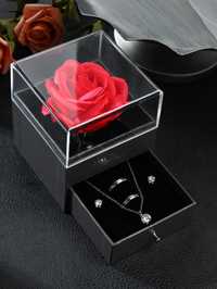 Криогенна роза в кутия с чекмедже ,колие ,обеци и 2 бр пръстени **АКЦИ