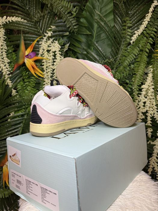 Lanvin Curb Suede White Pink