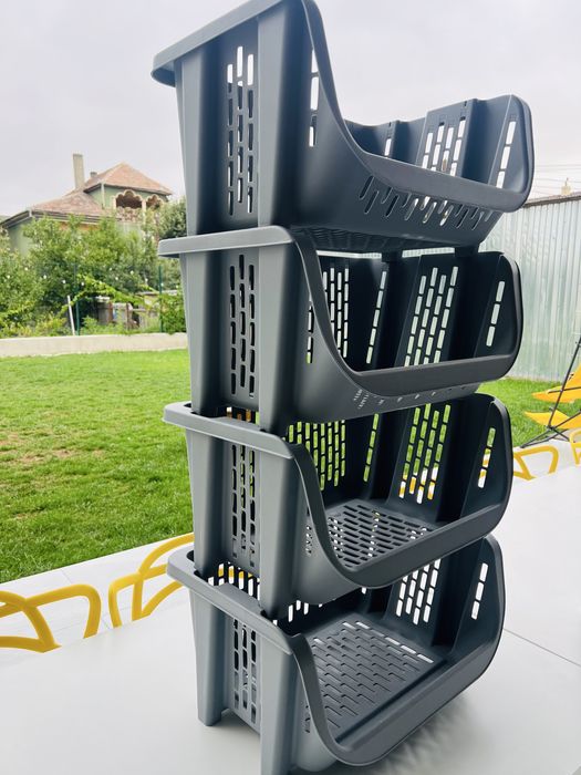 Set coșuri plastic stivuibile – 4 bucăți