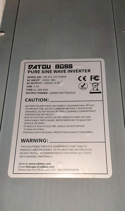 Invertor DATOU BOSS 12/220 V