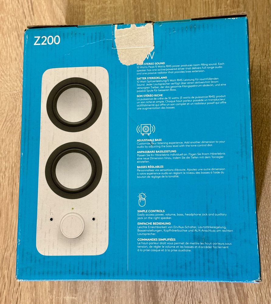 Boxe Logitech 2.0 Z200, 10W RMS, Alb